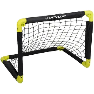 Dunlop Fußballtor in Schwarz - Faltbares Fussballtore für Garten Kinder - Fussball Trainingszubehör für Innen und Außen - Schwarz/Gelb