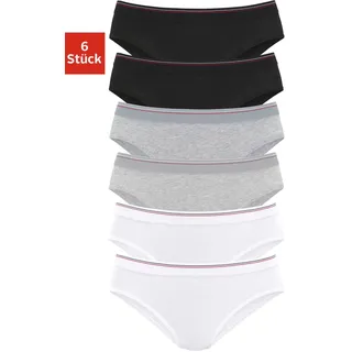 H.I.S. H.I.S Bikinislip, (6er-Pack), aus elastischer Baumwoll-Qualität H.I.S grau-meliert, weiß, schwarz 52/54