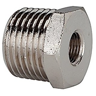 Riegler Reduziernippel, R 3/8 a., G 1/8 i., SW 17, Messing vernickelt