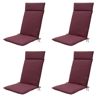 Madison Gartenstuhlkissen, Dunkelrot, Textil, 50x8x120 cm, Oeko-Tex®, Outdoor-Kissen, Gartenstuhlauflagen