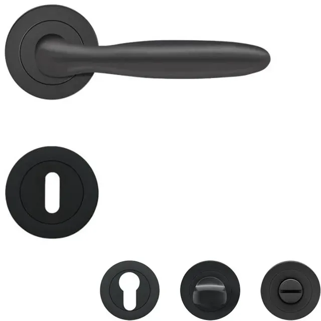 Karcher ER24 Korfu Türdrücker-Rosettengarnitur Kosmos schwarz