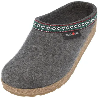 HAFLINGER Grizzly Franzl Filzpantoffel Hausschuh Filzclog Anthrazit, Gr. 38 - 38 EU