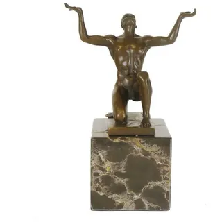 AFG Dekoobjekt Bronze Figur Skulptur Kniender männlicher Akt