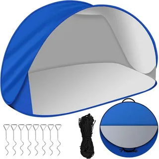 TRIZAND Strandmuschel Pop Up 220x120cm UV Schutz 40 Wurfzelt