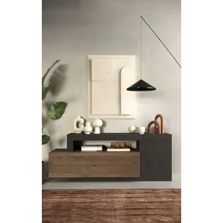 Lowboard HOME AFFAIRE "Freedom", braun (lava, mercure nb holzstruktur), B:159cm H:65cm T:42cm, Sideboards, Lowboard, Breite 159 cm mit 1 Tür und 2 Schubkästen (in verschiedenen Farben)