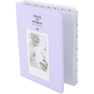 3-Zoll-Fotoalbum, PU-Leder, 64 Taschen, Album, Fotokarten-Buchalbum für 12/11/9 und Series 3-Zoll-Fotos, Kinokarten, Visitenkarten (Lila)