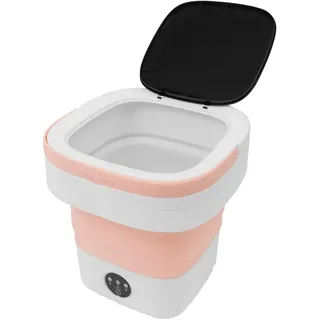Mini Waschmaschine 12L Faltbare Portable Washing Machine mit 3 Reinigungsmodi Kleine Mobile Waschmaschinen Campingwaschmaschine, für Wohnungen, Wohnmobile, Reisen oder beim Camping usw (Rosa)