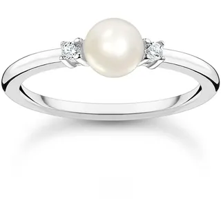 THOMAS SABO Damen Ring Perle mit weißen Steinen 925 Sterlingsilber TR2370-167-14