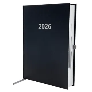 Adina 2026 ADINA Buchkalender Chefplaner A5 schwarz 1 Tag 1 Seite