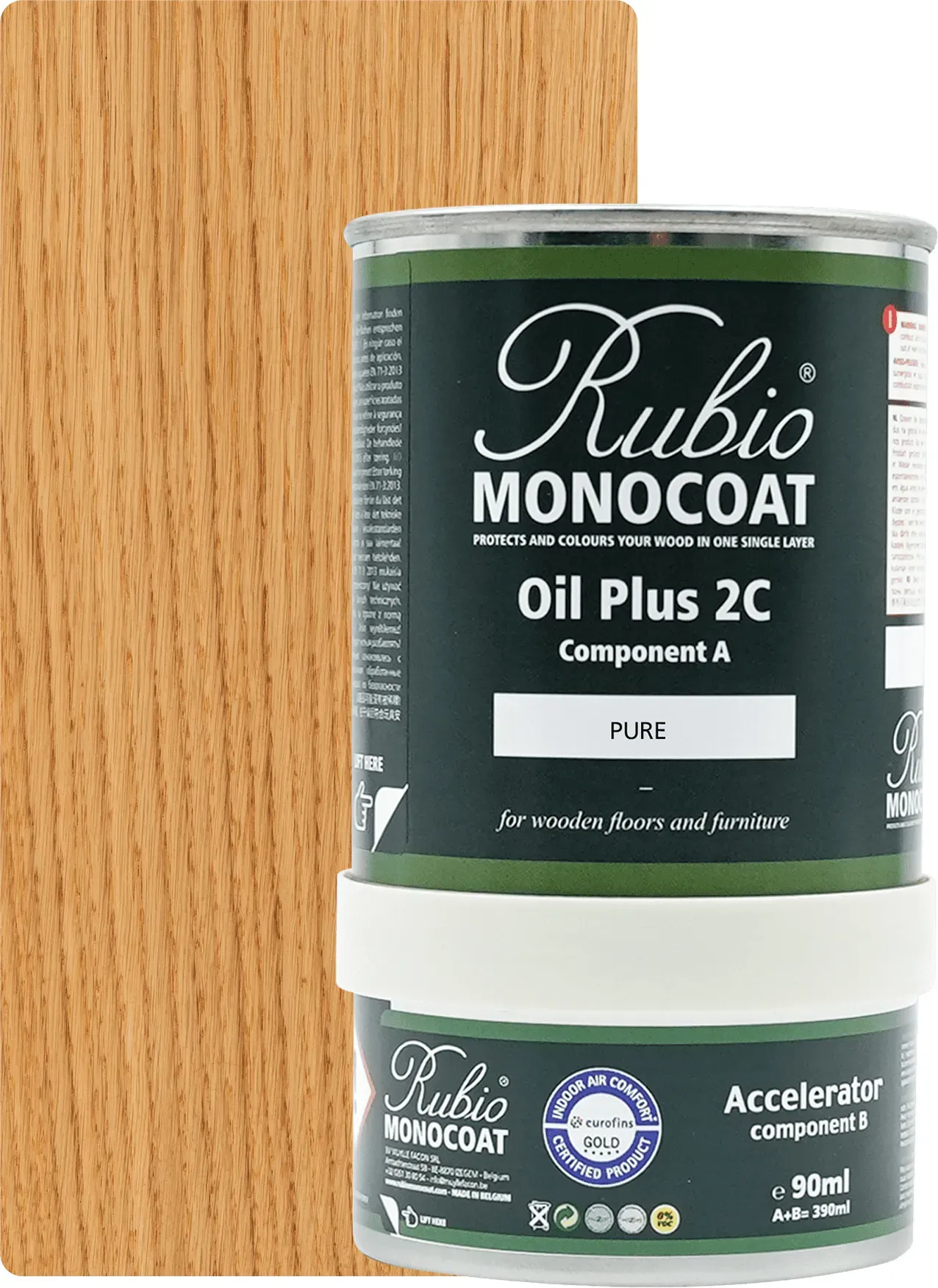 Rubio Monocoat Set Oil Plus 2C Pure (Transparent) 390ml (A+B) - 390ml [15m2]
