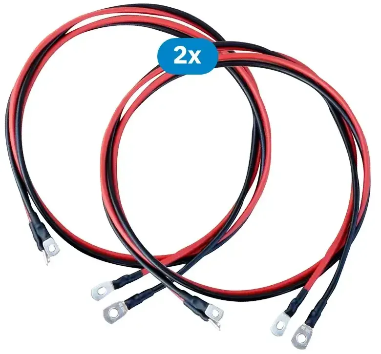 2 X ECTIVE H07V-K Batteriekabelsatz 10mm2 rot/schwarz M8/M8 1 Meter