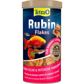 Tetra Rubin Flakes - Fischfutter in Flockenform mit natürlichen Farbverstärkern, unterstützt eine intensive Farbenpracht der Fische, 1 L
