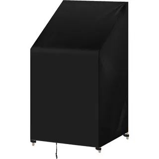 Woltu Abdeckung für Gartenmöbel Gartenstühle, 65x65x120/80 cm, Abdeckhaube aus 420D Oxford Gewebe, Wasserdicht Abdeckplane UV-Beständig, Schutzhülle Plane für Möbelsets, Schwarz
