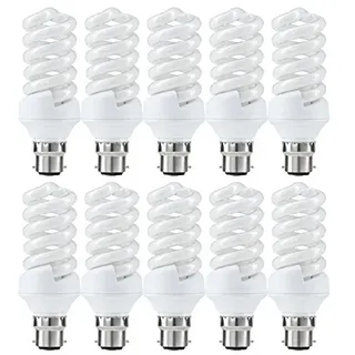 Paulmann 10 x ESL Energiesparlampe Spirale 20W B22d 2700K Warmweiß