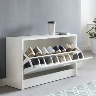 FineBuy FineBuy, Schuhschrank Sitzbank Flur 80 x 24 x 47 cm)