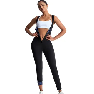 Weyot Schwitzanzug Damen, Schwitzanzug Zum Abnehmen, Schwitzweste Taillentrainer Für Damen, Saunaanzüge Damen Schlankheits-Overall Bauchkontroll-Bodysuits Für Damen Blue,L