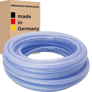 Druckluftschlauch Transparent Druckschlauch Luftschlauch Lebensmittelschlauch Gewebeschlauch Kompressorschlauch Wasserschlauch - Made in Germany (38 x 5 mm (1 1/2"), 5 m)