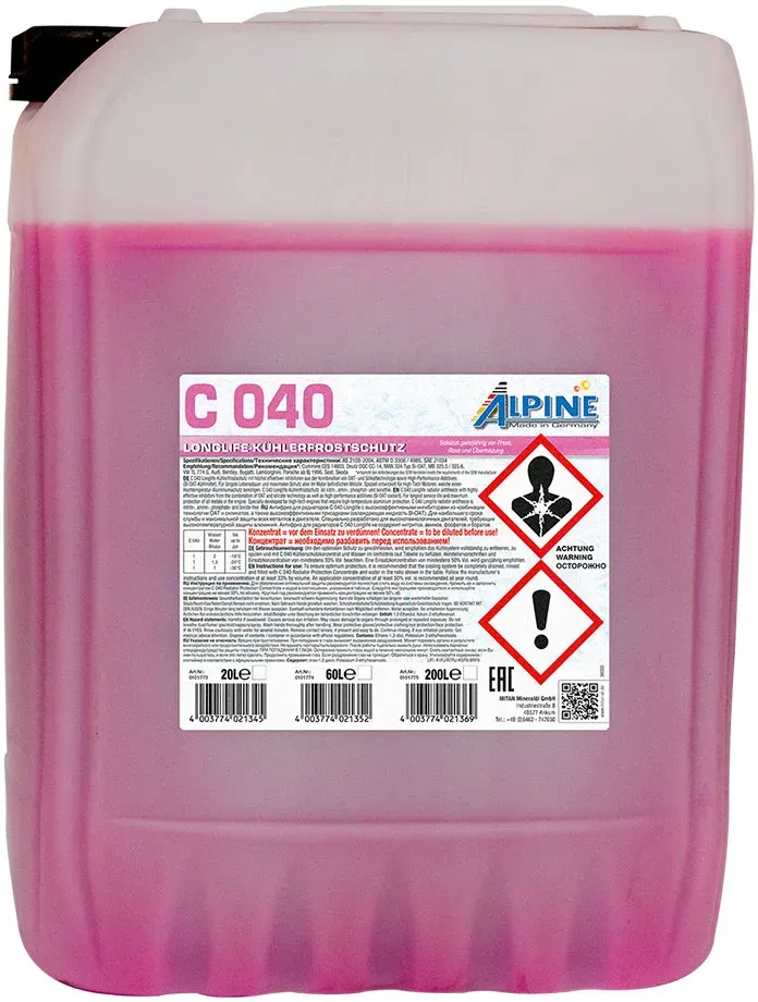 Alpine Kühlerfrostschutz C040 (violett) 20 Ltr. Kaniste