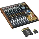 Tascam Model 12 Mischpult mit Speicherkarte 32 GB (Studio- und Livemixer), Mischpult
