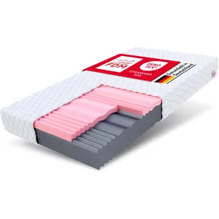 Fdm Matratze 180x200 cm Härtegrad H3 H4 Höhe 24 cm Kaltschaummatratze HR-Schaum Visco-Schaum 7 Komfortzonen mit Hypoallergenem Waschbarem Jersey Bezug Oeko-Tex Select MAX Double