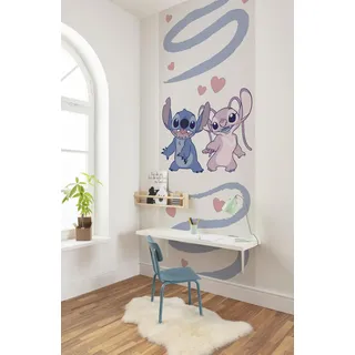 KOMAR Fototapete - Stitch Forever - Größe 100 x 250 cm - Tapete, Kinderzimmer, Angel, Disney, Kinderzimmertapte