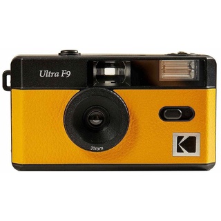 Kodak Ultra F9 35 mm Filmkamera, Retro-Stil, fokusfrei, wiederverwendbar, eingebauter Blitz, einfach zu bedienen (Kodak Yellow)