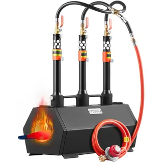 VEVOR Tragbare Propan-Schmiede, Hufschmiede-Schmiede mit 3 Brennern, 1427°C Gas-Schmiedeofen zur Werkzeug- und Messerherstellung, Sechskant-Gas-Schmiedewerkzeuge und -Ausrüstung aus kaltgewalztem Stahl