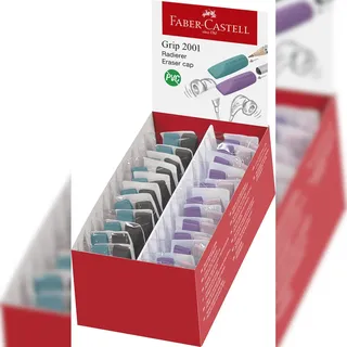 Faber-Castell Grip 2001 Eraser Rubber Pencil Cap Colours
