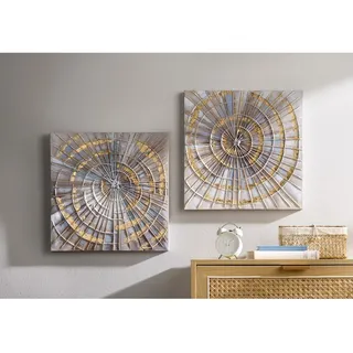 Gemälde HEINE HOME, beige (farbe bild(er): natur, goldfarben), B:40cm H:40cm T:2,5cm, Bilder