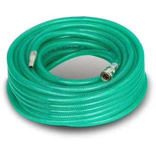 Eberth Druckluftschlauch Gewebeschlauch Luftschlauch, Länge 20m, Kompressor Schlauch mit Durchmesser 10mm x 14mm (innen x außen), 3/8" Kupplung, 24 bar,