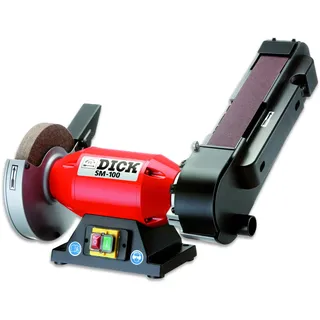 Friedr. Dick F. DICK Bandschleifmaschine SM-100 (Bandschleifer für Messer, Ballig- und Keilschliff, Filzpolierscheibe zum Abziehen und Polieren) 98070000, rot, schwarz