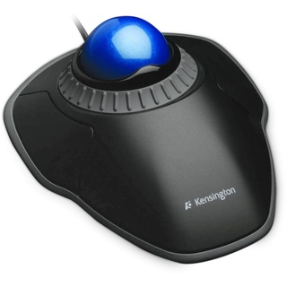 Kensington Orbit TrackBall, Kabelgebundene ergonomische TrackBall-Maus mit Scroll-Ring, 40 mm Kugel, Kompatibel mit Windows & macOS, für Rechts- und Linkshänder, Schwarz/Blau, K72337EU