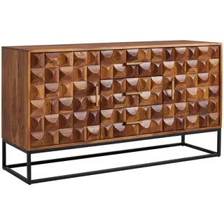 FineBuy Sideboard FineBuy Kommode 145x81x45 cm Holz Massiv Anrichte Modern Standschrank