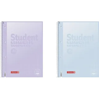 Brunnen Collegeblock Student Pastell 2“ A4 Innen- und Außenrand, weiß