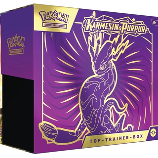 Pokémon-Sammelkartenspiel: Top-Trainer-Box Karmesin & Purpur (Miraidon) (9 Boosterpacks & Premium-Zubehör)