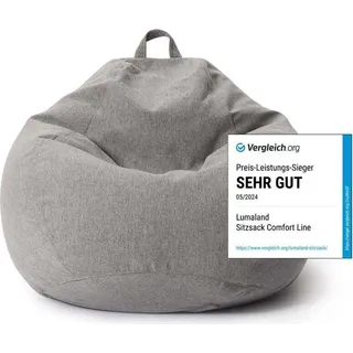 Lumaland Sitzsack Comfort hellgrau 185l)