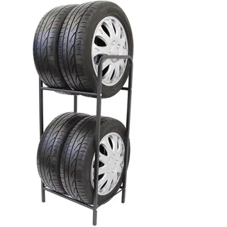 Stillerbursch Felgenbaum Reifenregal Made in Germany, für 4 Reifen, bis 225 mm Reifenbreite, Reifenregal, 1-tlg., 1-tlg., Standregal für 4 Räder schwarz