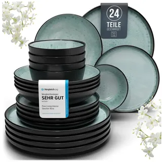 PURE LIVING INTERIOR DESIGN Ibiza Tafelservice 24-tlg. salbeigrün