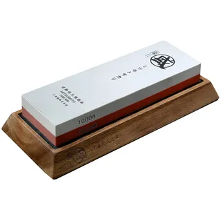 MITSUMOTO SAKARI Japanische Schleifstein Messer, Wetzstahl für professionelle Küchenmesser, 1000/3000 Grit, Wetzstein aus Bambus für Sitze