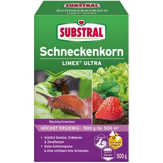 Substral Schneckenkorn LIMEX Ultra 500g 500qm, hochwirksamer Schutz gegen Schnecken, für Obst, Gemüse & Zierpflanzen