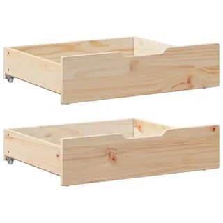vidaXL Bettschubladen mit Rollen 2 Stk. 75x55x17 cm Massivholz Kiefer