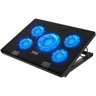 Strex Laptop Kühler - 12" - 17 Zoll - Verstellbar - 5 Lüfter - Laptop Kühlpads - Laptop Cooler - Kühlpad