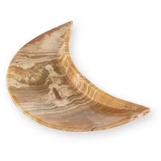 Nklaus Halbmondschale 13 cm aus Aragonit – Handgefertigte Naturstein-Schale, ideal für Schmuck, Deko oder als stilvolles Geschenk, einzigartiges Muster