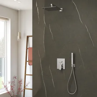 Kronenbach Quara 3.0 Duschsystem Unterputz, Einhebelmischer mit Umsteller, eckig, Badarmaturen, chrom