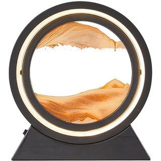 IGTOPS LED Sandbilder zum 360° Drehen, 3D Dynamische Sandbilder Sandbild mit Licht, 24CM Fließende Sandmalerei Moving Mountains, Sandscape - Die Sandkunst in Tiefsee, Bewegtes Sandbild