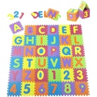 Juskys Kinder Puzzlematte Kim 36 Teile mit Buchstaben & Zahlen - rutschfest – Spielmatte bunt