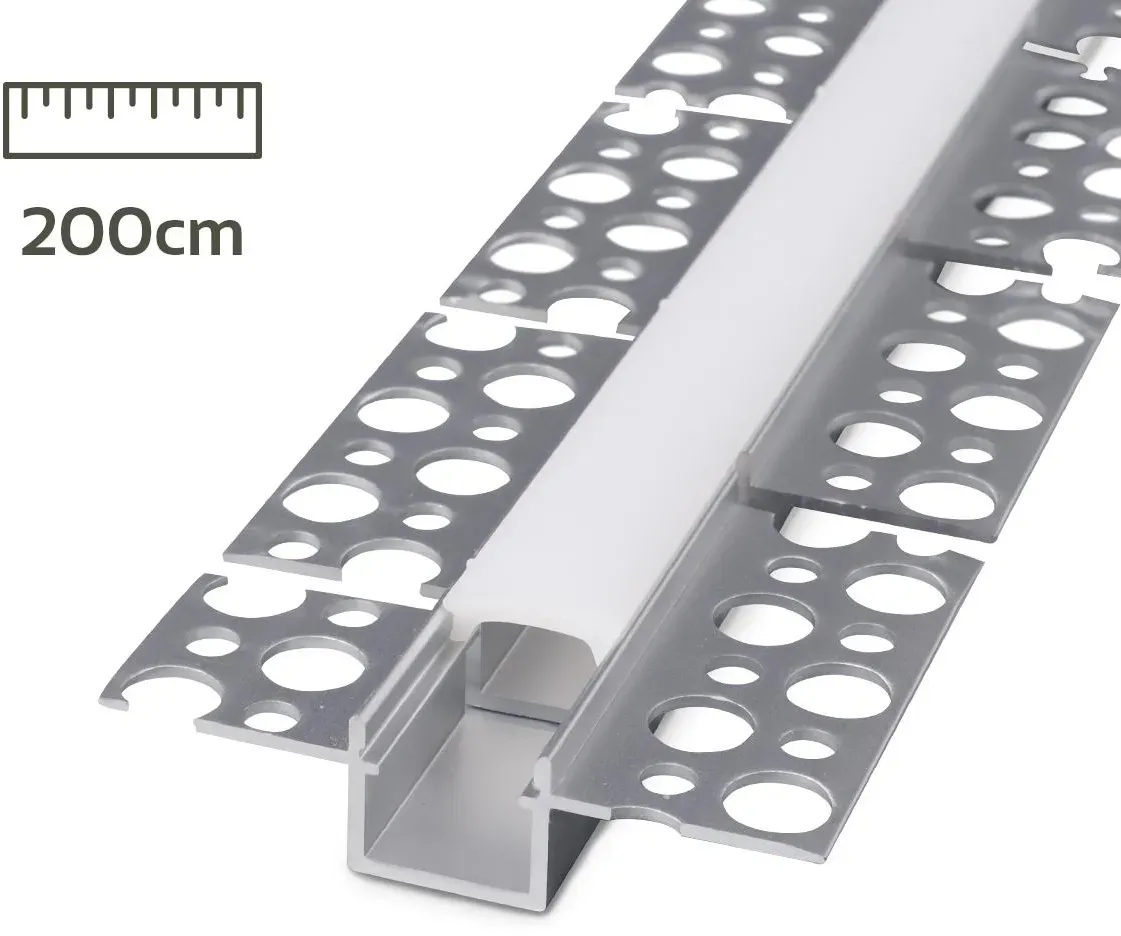 LED Trockenbau U-Einbau-Profil flexibel inkl. Silikon Abdeckung - Länge: 200cm