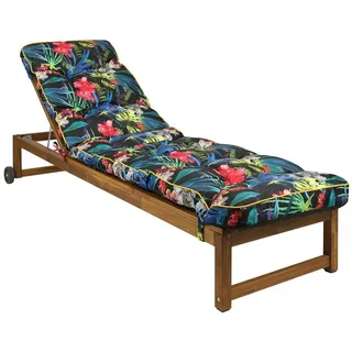 Bjird Liegenauflage, Auflage für Gartenliege 200 x 55 x 8 cm, Auflagen für Deckchair, Polsterauflage für Sonnenliege, Kissen für Liegestuhl, gesteppt - Bunte Bläter