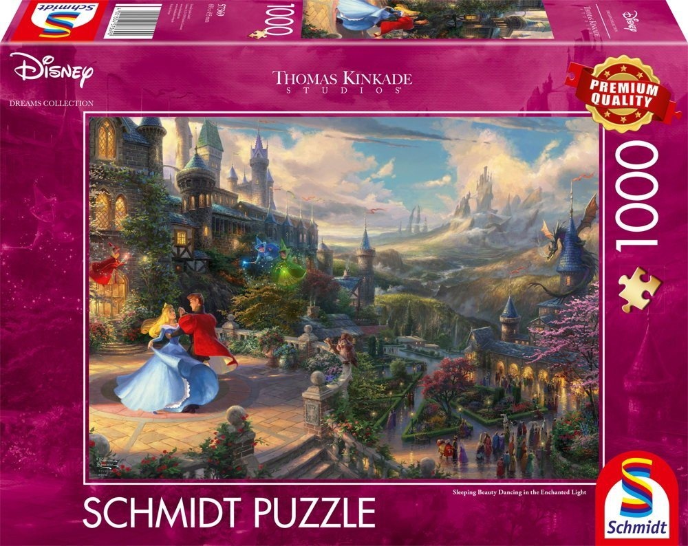 Schmidt Spiele Puzzle Thomas Kinkade Disney Sleeping Beauty Dancing Light 57369, 1000 Puzzleteile