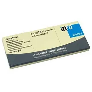 Info notes Haftnotizen, 50 x 40 mm, pastellgelb